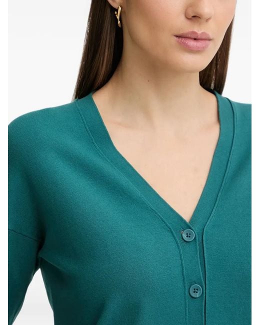 Sisley Green Button V-Neck Cardigan
