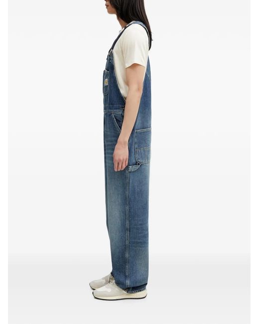 Carhartt Blue Logo-Patch Dungarees for men