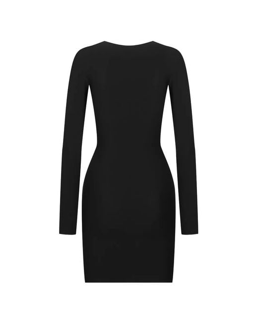 Maison Close Black Nuit Fauve Long-Sleeve Mini Dress
