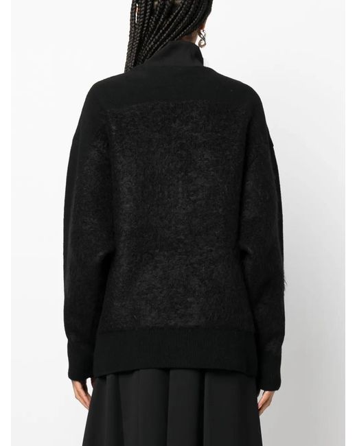 Y-3 Black V-Neck Knitted Jacket