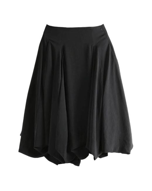 Yohji Yamamoto Black Draped Asymmetric Skirt