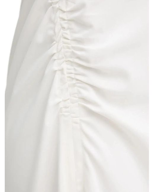 Samsøe & Samsøe White Midikleid mit Raffungen