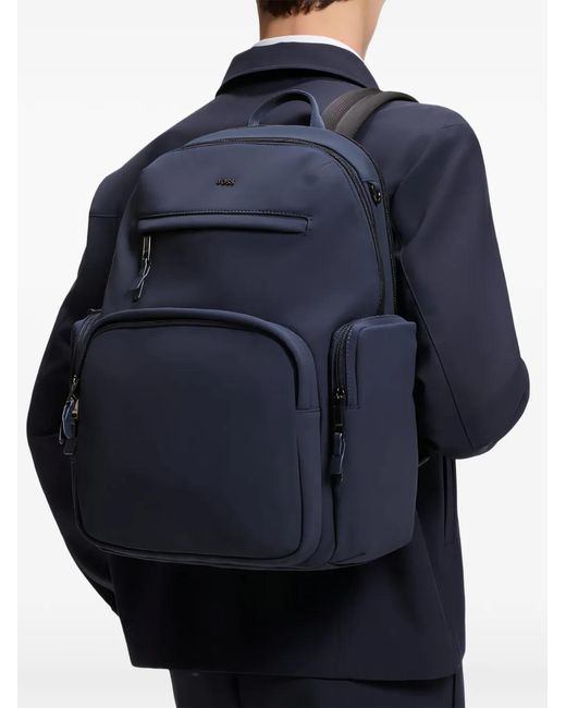 Boss Blue Backpack With Multiple Pockets for men