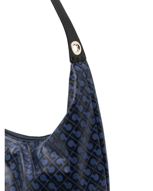 Gherardini Blue Logo-Print Shoulder Bag