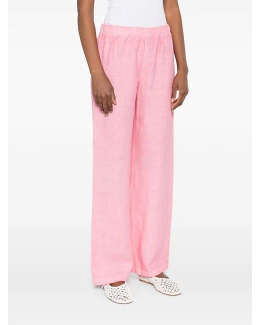 120% Lino Linen Trousers in Pink | Lyst