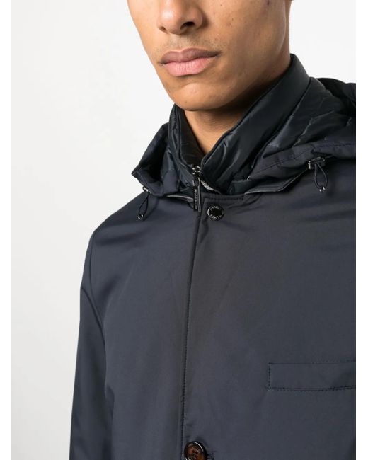 Moorer Blue Redon Single-Breasted Padded Coat for men