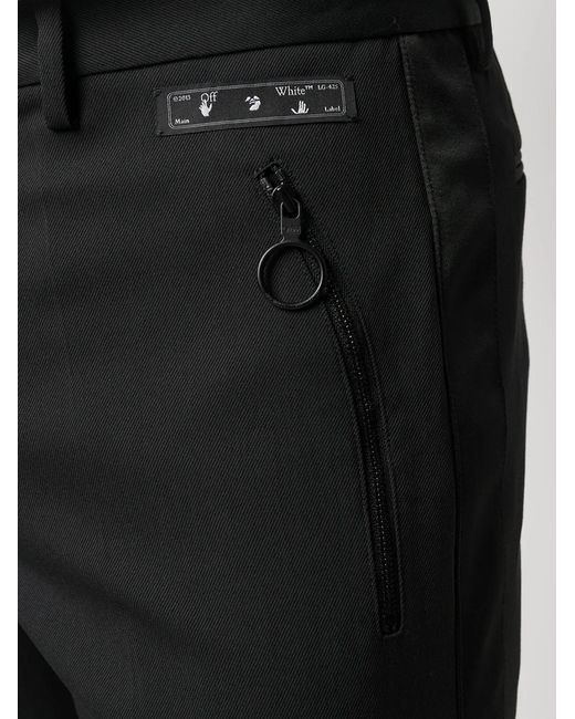 Off-White c/o Virgil Abloh Black Side-Stripe Tuxedo Trousers for men