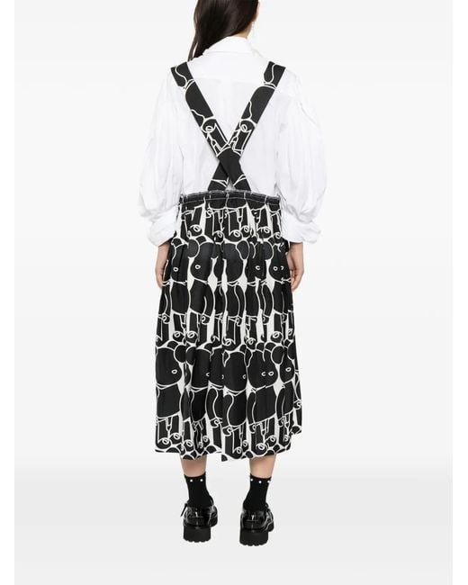 Comme des Garçons Black Bearbrick-Printed Skirt