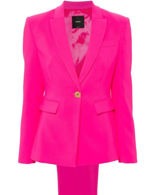 Pinko Pink Einreihiger Anzug aus Krepp