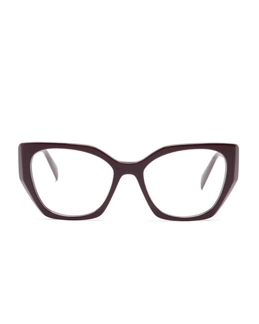 Prada Brown Geometric-Frame Glasses