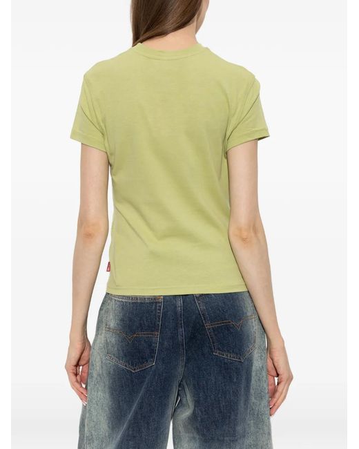 DIESEL Yellow T-Ila-Aa4 Slogan-Print Cotton T-Shirt