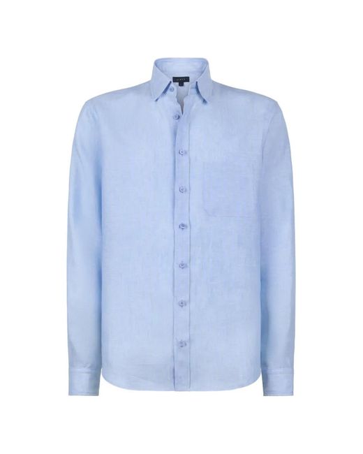 Sease Blue Pinstripe Button-Down Shirt for men