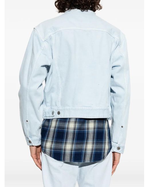 DSquared² Blue Classic Minimalist Zip Front Denim Jacket for men