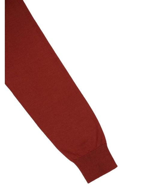 Piacenza Cashmere Red Button-Up Diamond-Pattern Shirt for men