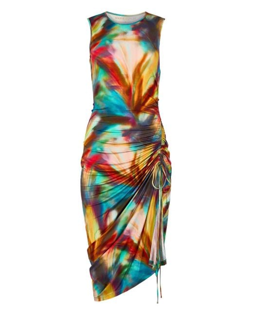 Robe De Plage À Imprimé Abstrait Marie Oliver en coloris White