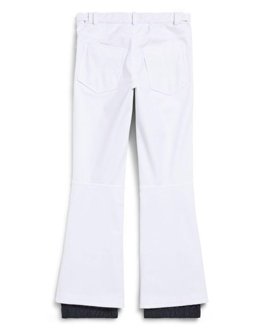 Balenciaga White Logo-print Press-stud Flared Trousers