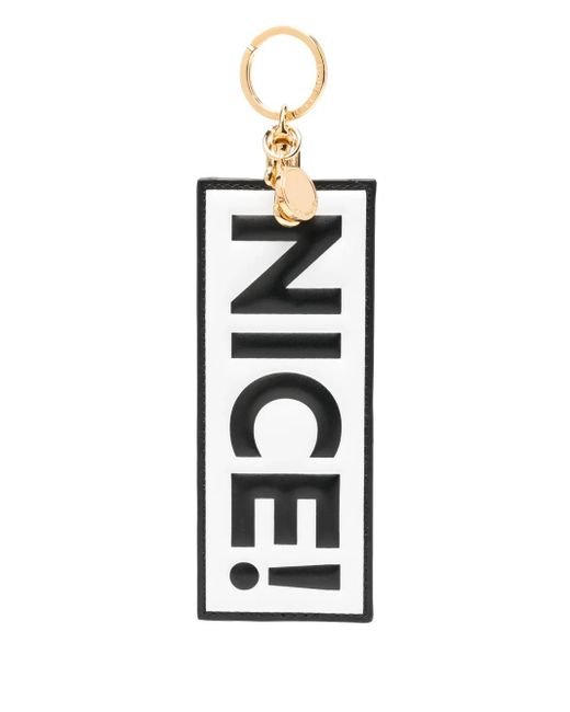 Moschino スローガン キーホルダー White