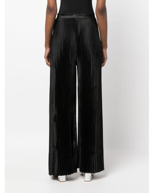 L'idée Black High-waist Pleated Palazzo Trousers