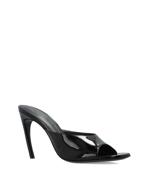 The Attico Black Sandales À Bout Ouvert 100 Mm