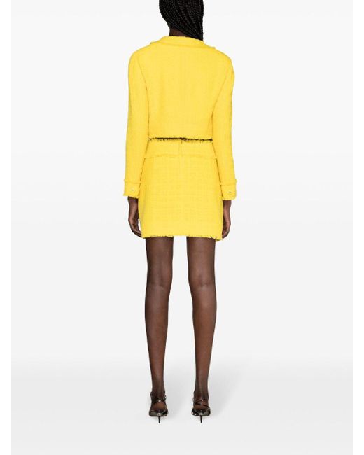 Veste en tweed à col rond Dolce & Gabbana en coloris Yellow