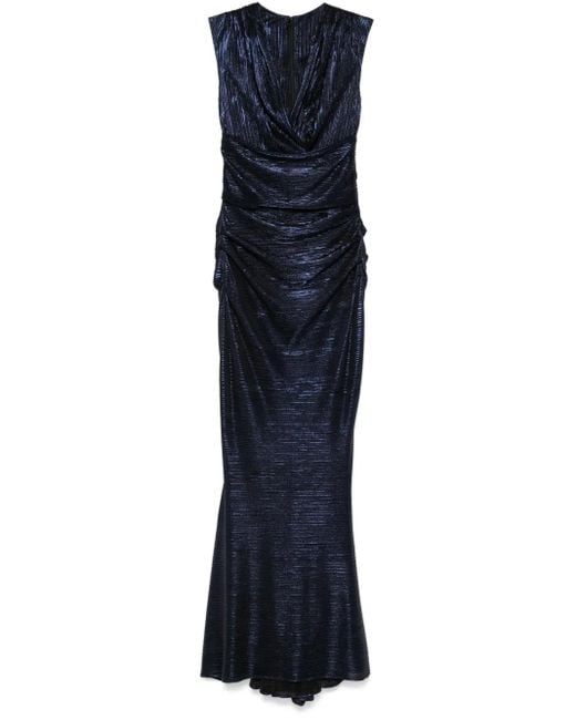 Talbot Runhof Blue Abendkleid Mit Falten