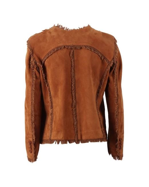Bully Brown Fringed Suede Jacket