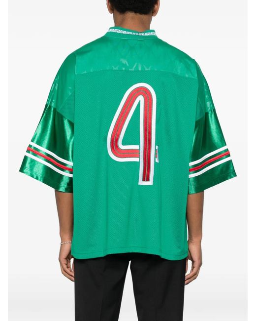 Adidas Green Embroidery-Logo Short-Sleeve T-Shirt for men