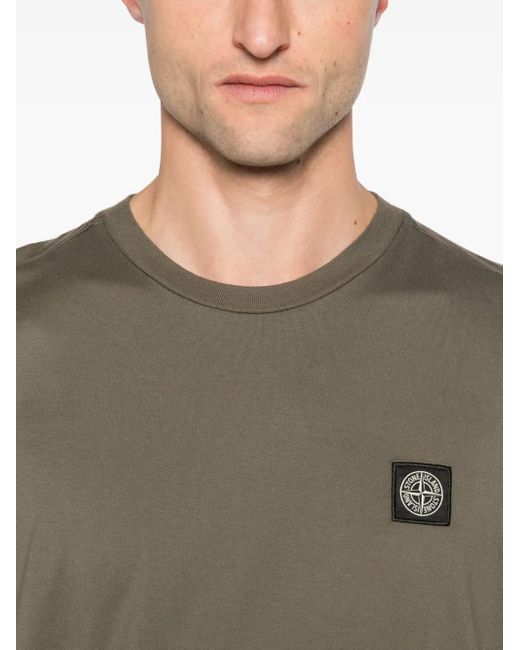 メンズ Stone Island コンパスパッチ Tシャツ Green