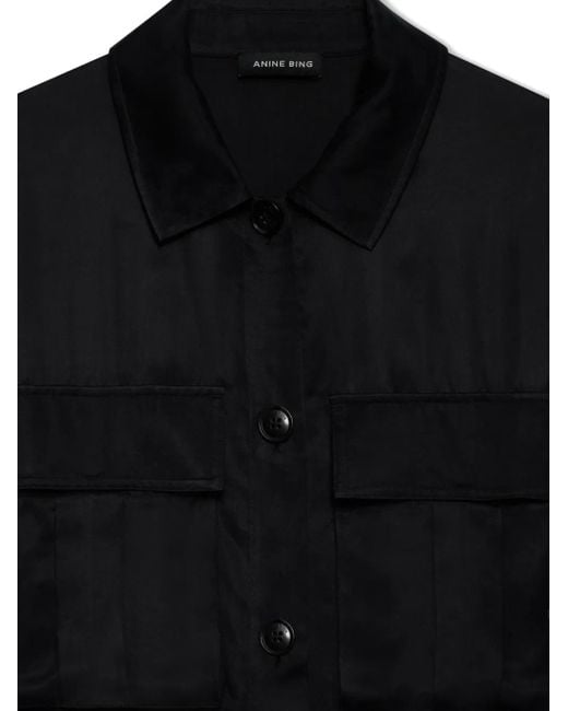 Anine Bing Black Geri Kleid Mit Aufgesetzten Taschen