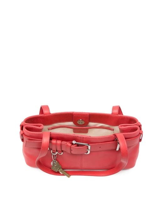 OSOI Red Mini Brocle Leather Tote Bag