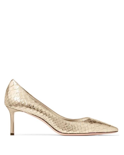 Jimmy Choo Natural Romy 60mm Leather Pumps