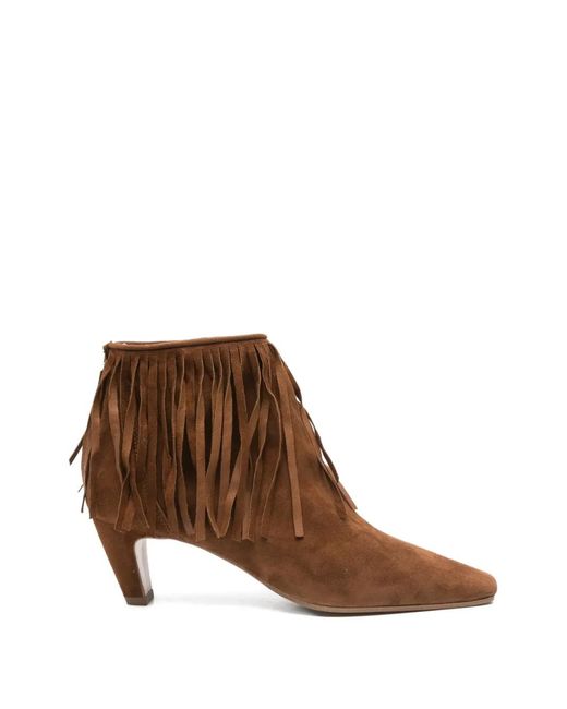 BIANCADI Brown Fringed Leather Boots