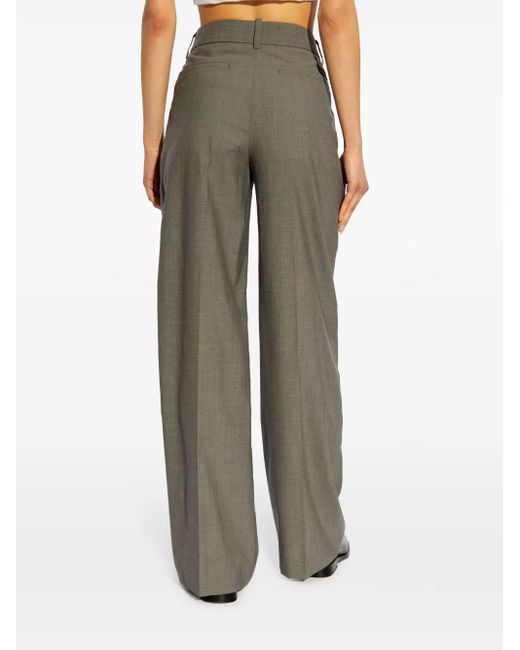 KENZO Gray Wide-Leg Wool Trousers