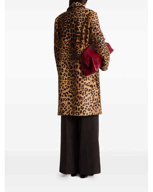 Alberta Ferretti Natural Leopard Print Coat