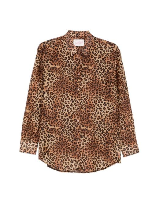 Mc2 Saint Barth Brown Brigitte Leopard-Print Shirt