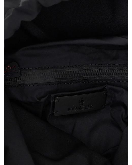 Moncler Black Logo-Embossed Drawstring Backpack for men