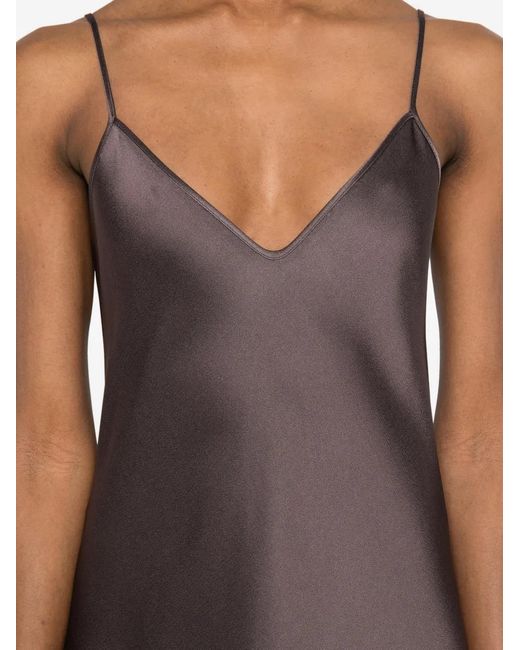 Antonelli Brown V-Neck Slip Maxi Dress
