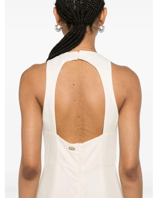 Twinset White Slub-Texture Jumpsuit