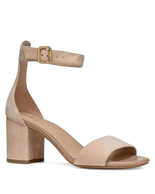 Geox Natural Ankle-Strap Block-Heel Heeled Sandals