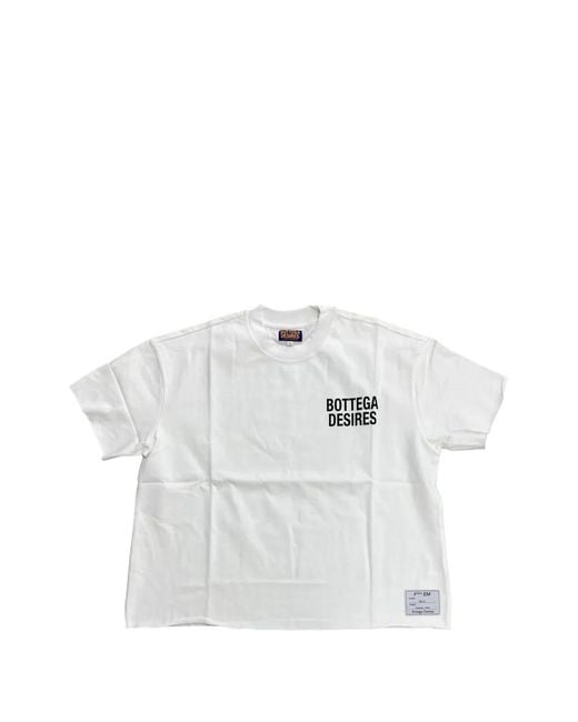 Bottega Desires White Logo-Print T-Shirt for men