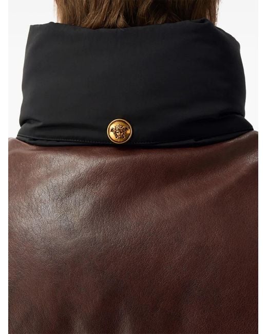 Versace Black Veste Bomber À Détails En Cuir for men