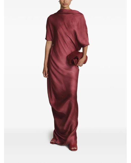 Cortana Red Twisted Open-Back Dress