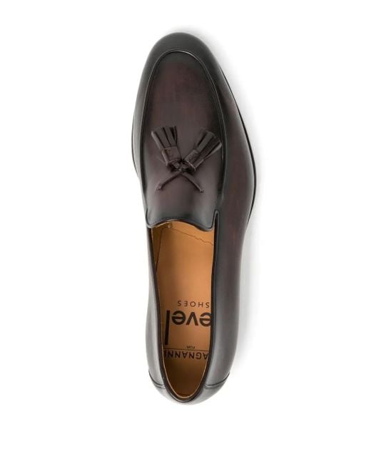 Magnanni Shoes Black Aston Tassel Detail Loafers for men