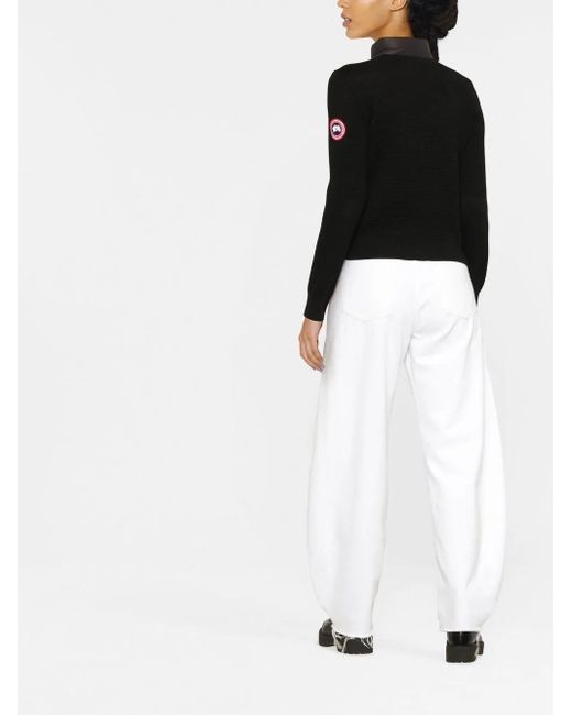 Canada Goose Black Hybridge Contrasting Trim Knit Jacket