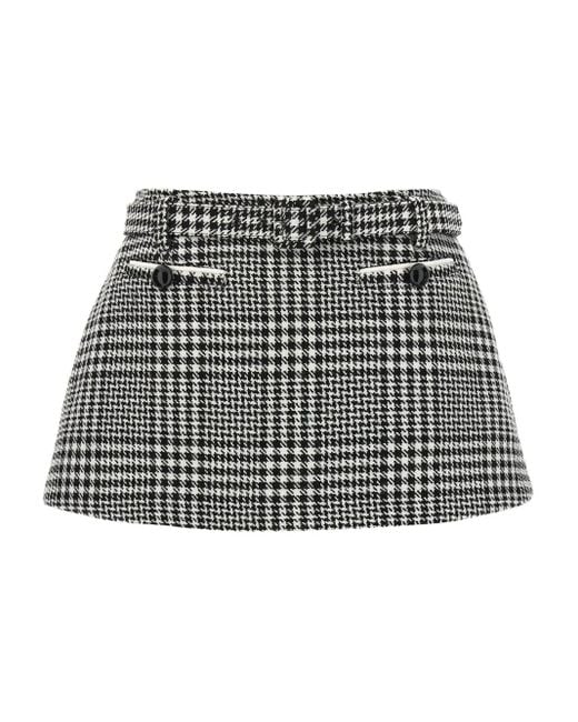 Self-Portrait Black Bouclé Wool Skort