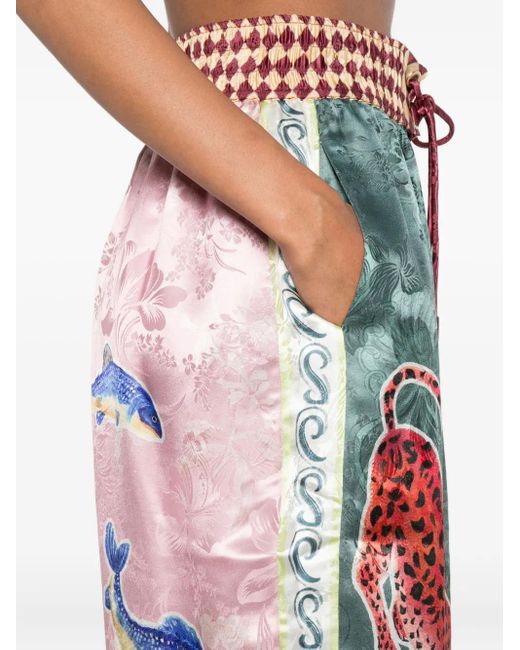 ALÉMAIS Green Rochester Shorts mit Animal-Print