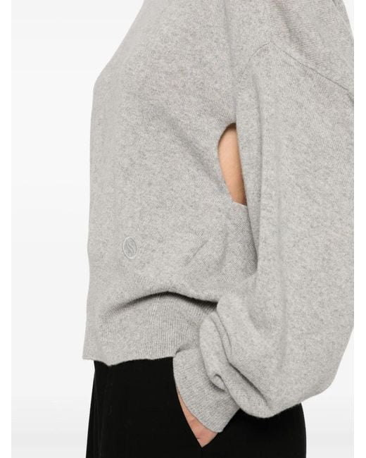 Stella McCartney Gray Logo-Embroidered Jumper