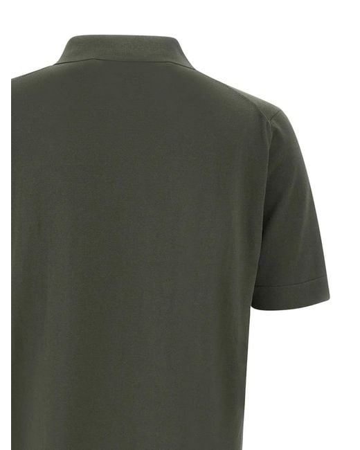 FILIPPO DE LAURENTIIS Green Short-Sleeve Ribbed-Trim T-Shirt for men