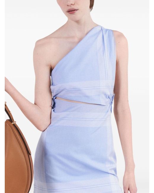 Prada Geruite Mini-jurk in het Blue
