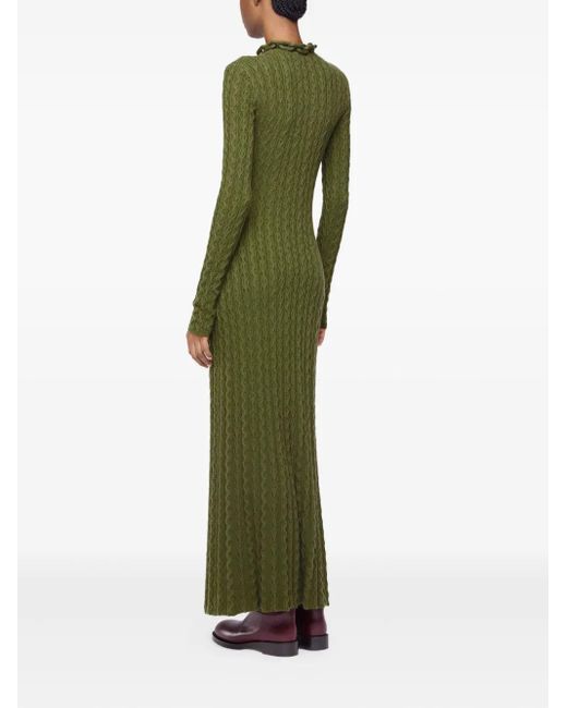 Rabanne Green Wool Maxi Dress